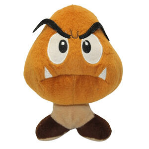 Official Nintendo Super Mario Bros Goomba 7" Mushroom Stuffed Plush Zipper Pouch